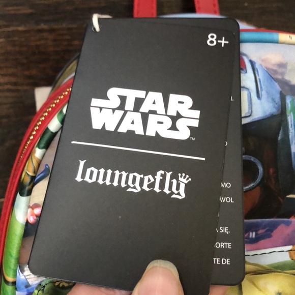 Loungefly star war scenes series phantom menace mini back pack burgundy NWT - Picture 6 of 10
